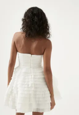 Aje Expressive Pleated Mini Dress White Size 8 for rent on The Volte - image 2