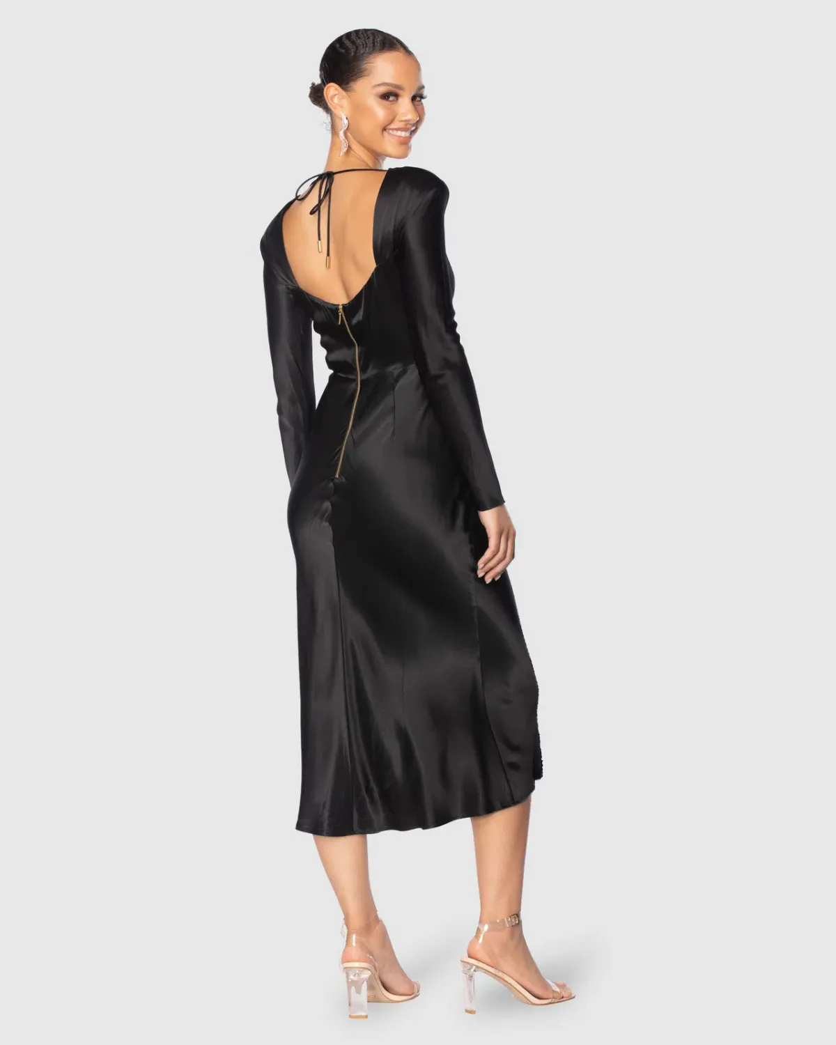 Azzurielle Fondi Midi Dress Black Size 8 - Image 4