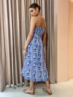Faithfull The Brand Musee Midi Dress in Pacific Print Size 10 for rent on The Volte - image 3