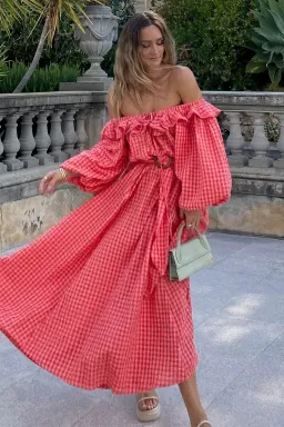 Spell Strawberry Fields Midi Dress Pink Size L/ AU 12 for rent on The Volte - image 2