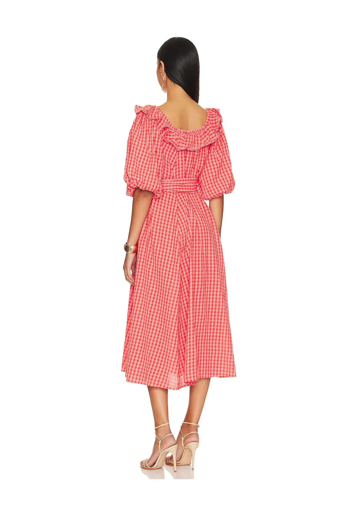 Spell Strawberry Fields Midi Dress Pink Size L/ AU 12 - Image 3