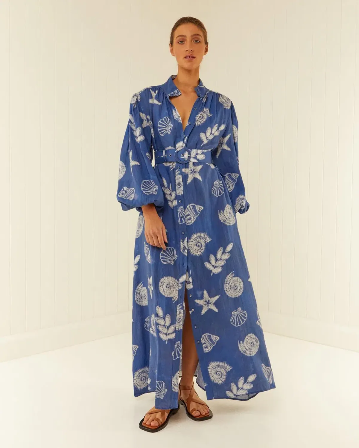 Palm Noosa Noddy Dress Blue Print Size 14 - Image 1