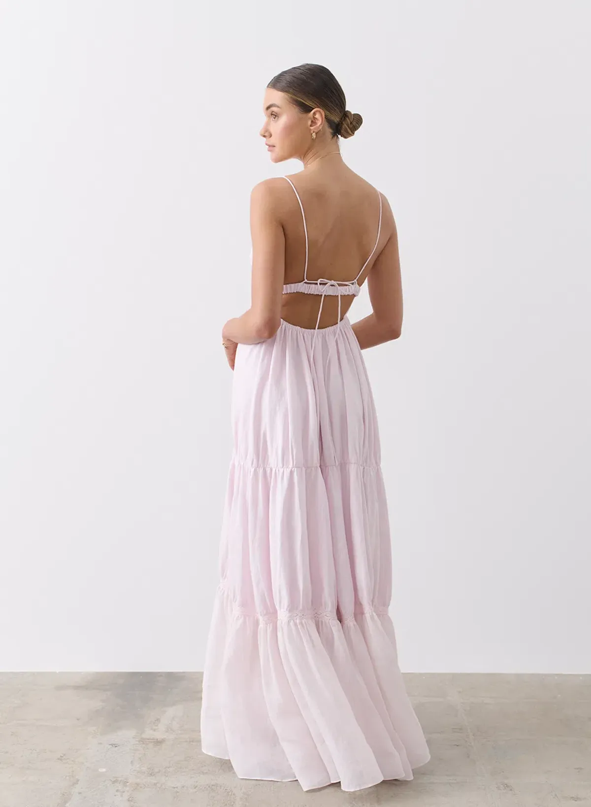 Joslin Liana Linen Ramie Maxi Dress Pink Size 8 - Image 3