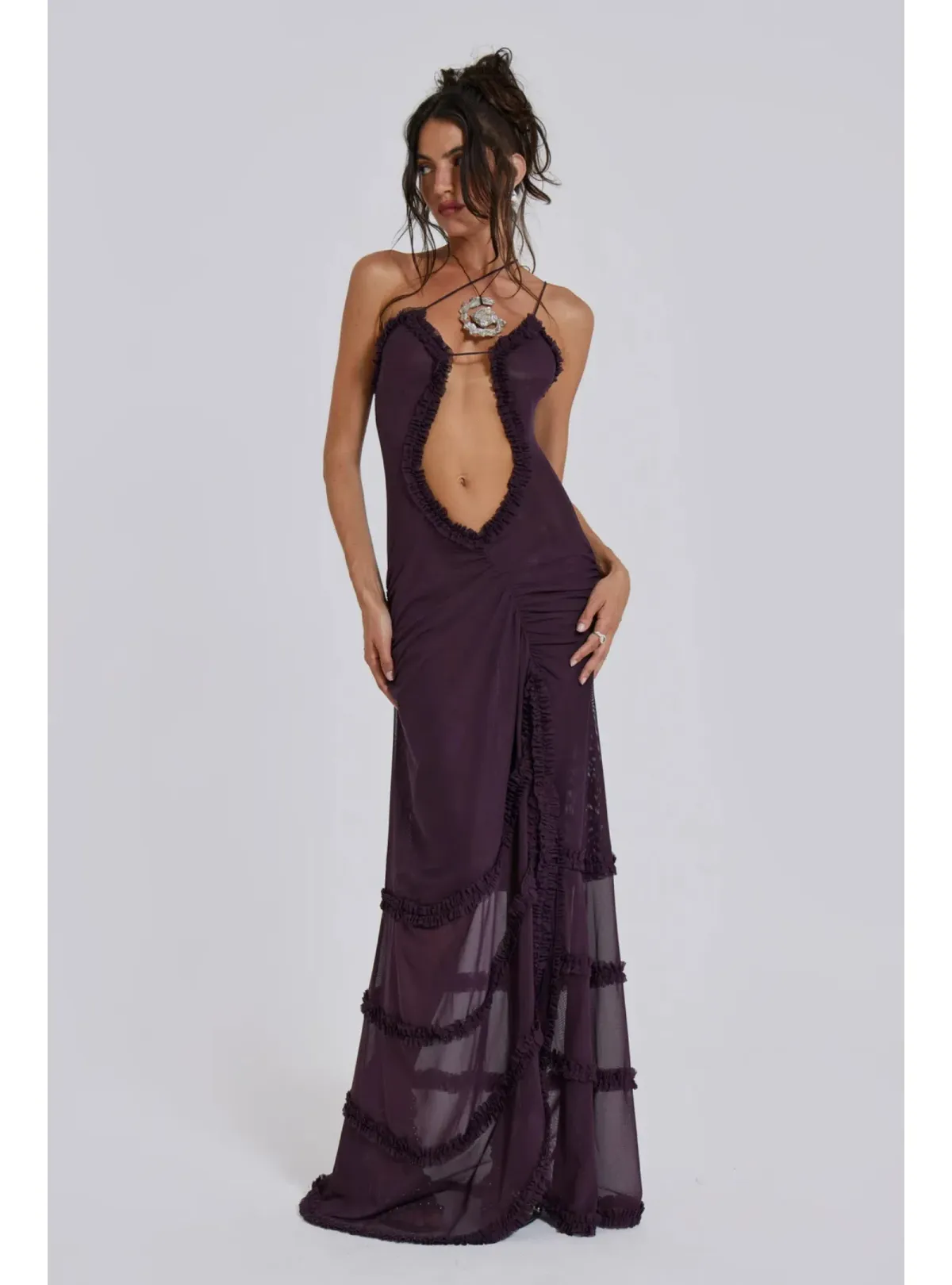 Jaded London Fatale Maxi Dress in Dusk Size AU 6 - Image 1