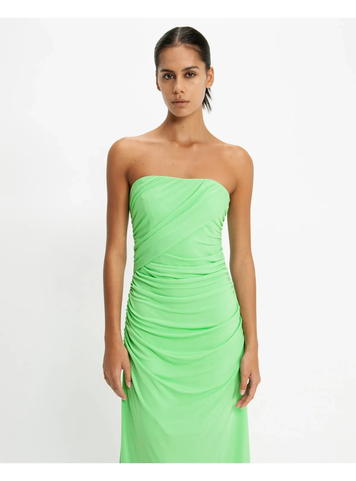 Cue Jersey Bandeau Gown Summer Green Size AU 10 - Image 2