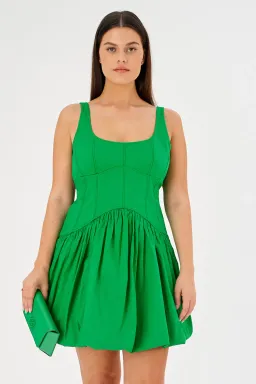 Oroton Short Tie Back Bow Dress Jewel Green Size 8 for rent on The Volte - image 6