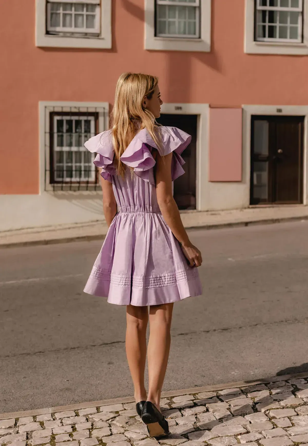 Aje Kindred Frill Mini Dress Lilac Size 10 - Image 3