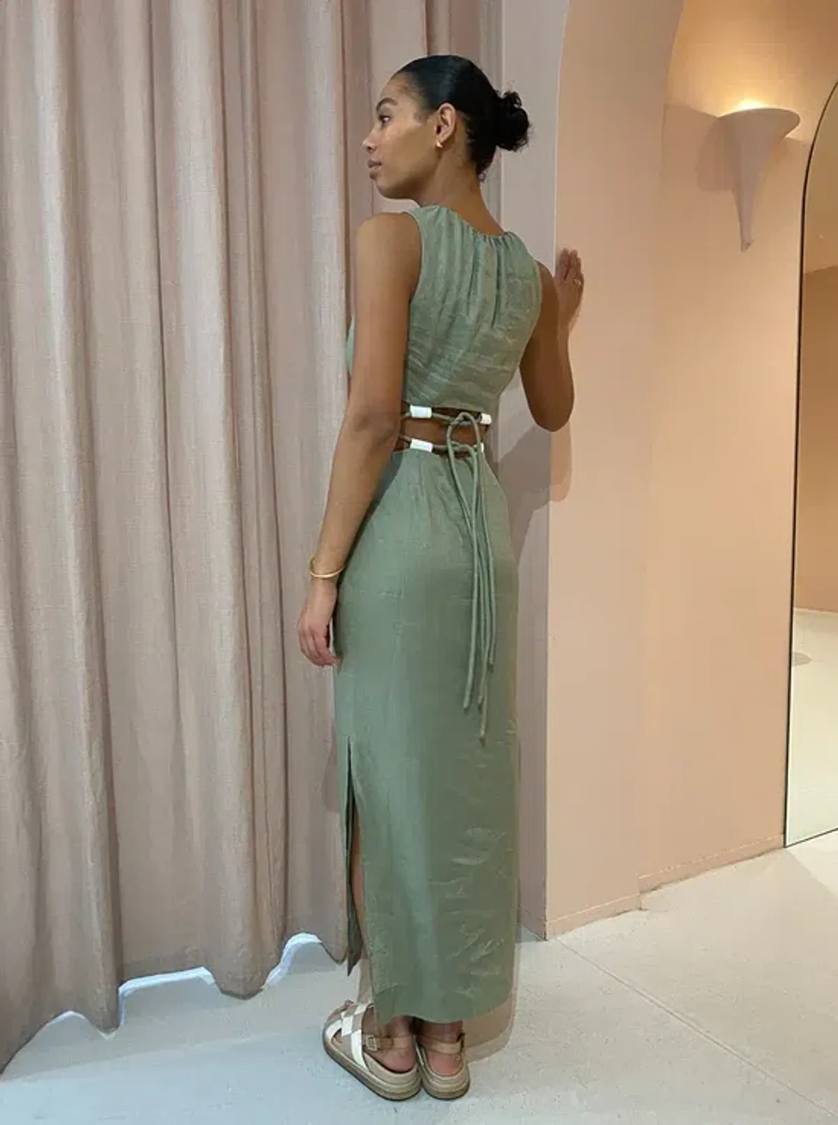 Sir the Label Mayra Deconstructed Maxi Dress In Sage Size 1 / AU 8 - Image 5