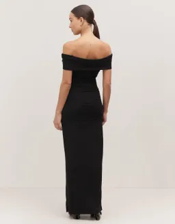 Minima Esenciales Milana Off Shoulder Ruched Dress Black Size AU 12  for rent on The Volte - image 3