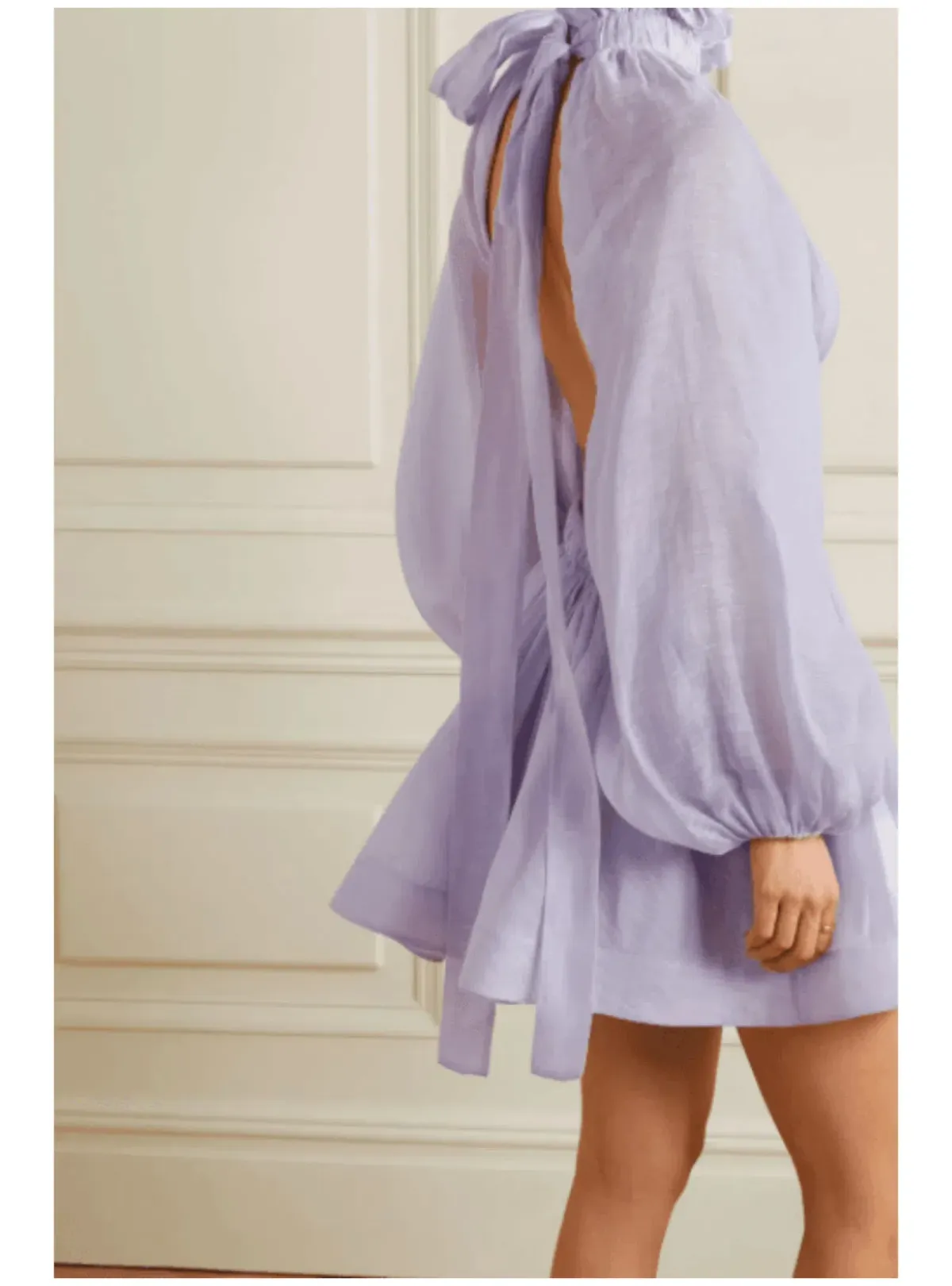 Zimmermann Luminous Long Sleeve Mini Dress Lavender Size 0 / AU 8 - Image 2