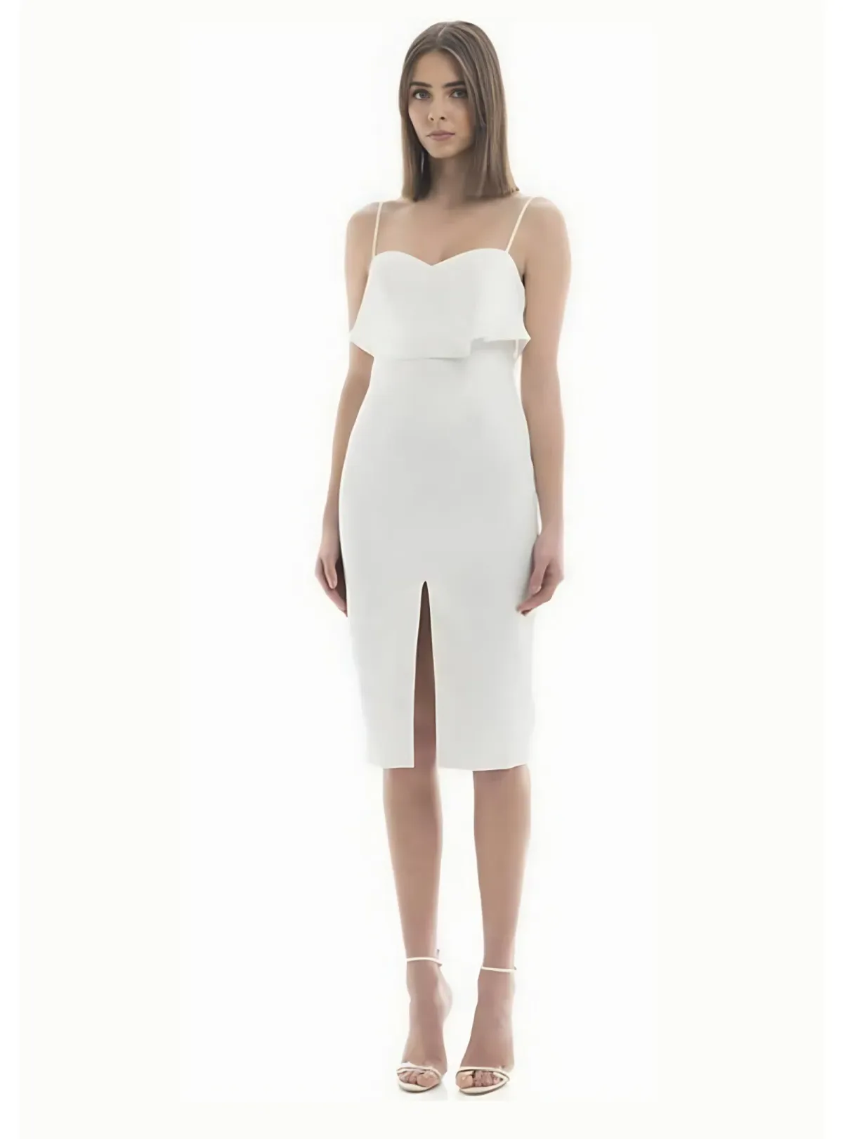 Misha Porchia Midi Dress Ivory Size 14 - Image 1