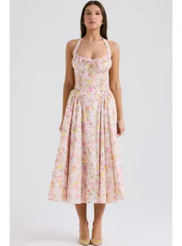 House Of CB Adabella Halter Midi Sundress Meadow Print Size M / 10 for rent on The Volte - image 1