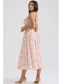 House Of CB Adabella Halter Midi Sundress Meadow Print Size XS / 6 for rent on The Volte - image 3