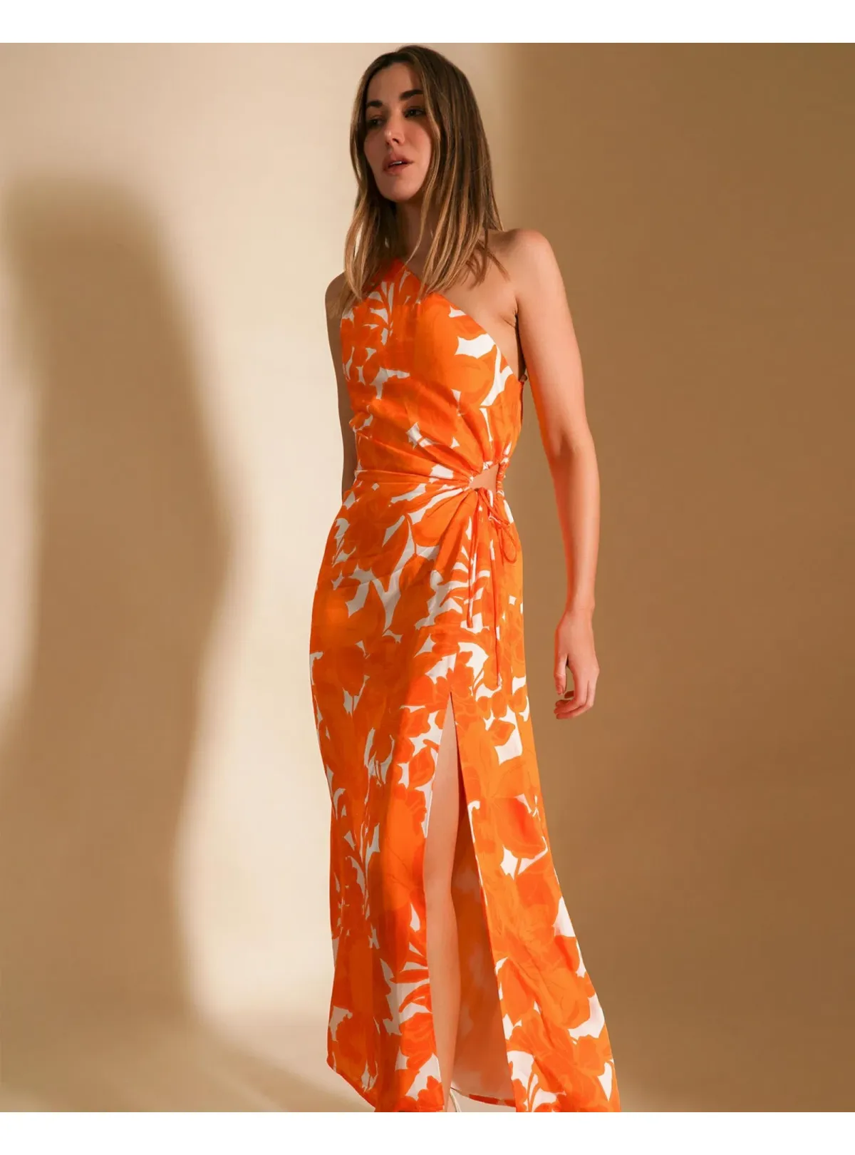 Lover Marigold One Shoulder Midi Dress Print Size AU 8 - Image 2