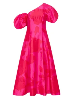 Aje Arista Tulip Sleeve Midi Dress Fluorescent Rose Size AU 10  for rent on The Volte - image 5