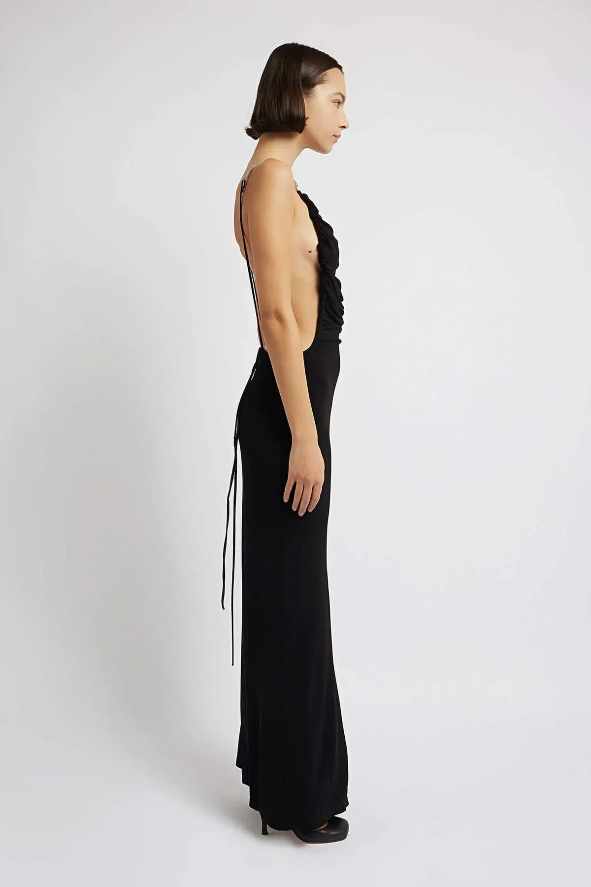 Christopher Esber Sculpted Strap Negative Space Cami Dress Black Size 14 AU - Image 2