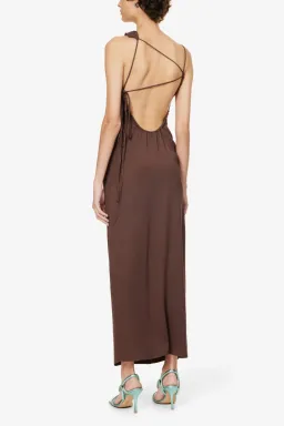 Christopher Esber Cowl Drape Dress Chocolate Size 14 AU for rent on The Volte - image 3