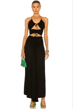 Christopher Esber Black Multi Panel Disconnect Ruched Halter Dress - Size 10 AU for rent on The Volte - image 1
