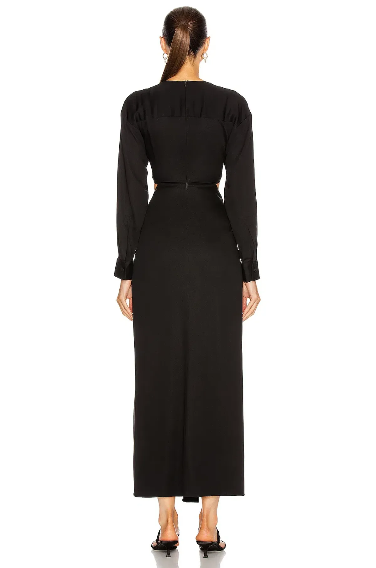 Christopher Esber Ruched Disconnect Shirt Dress Black Size 14 AU - Image 4