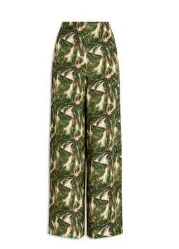 Scanlan Theodore Italian Printed Linen Bralette in Size 10 & Trouser in Size 8 Set Khaki for rent on The Volte - image 5