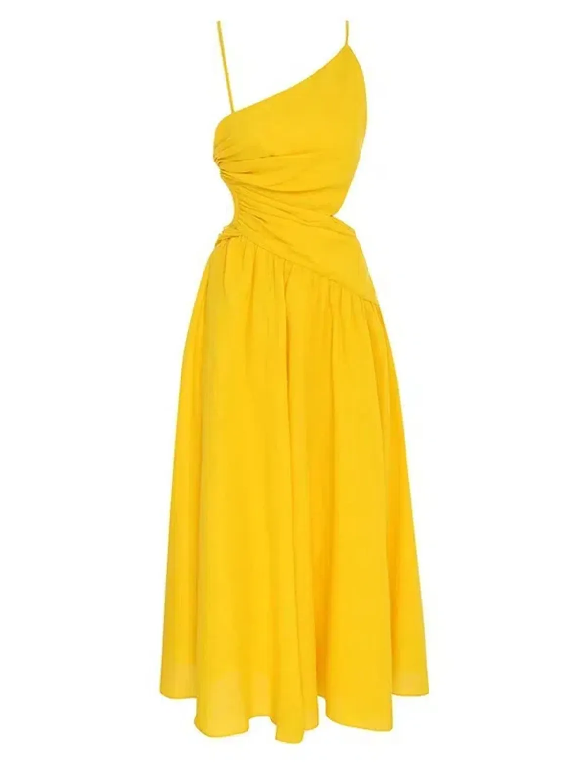 Zimmermann Ginger Asymmetric Midi Dress Marigold Size 0 / AU 8 - Image 1