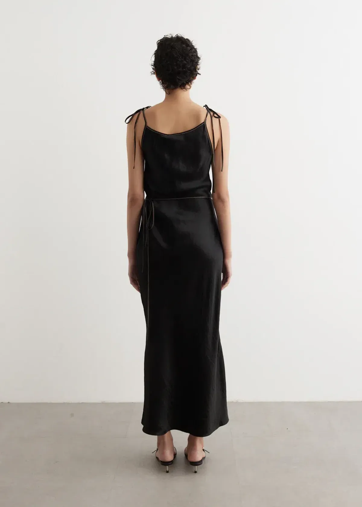 Acne Studios Dayla Text Satin Dress Black Size 12 - Image 4