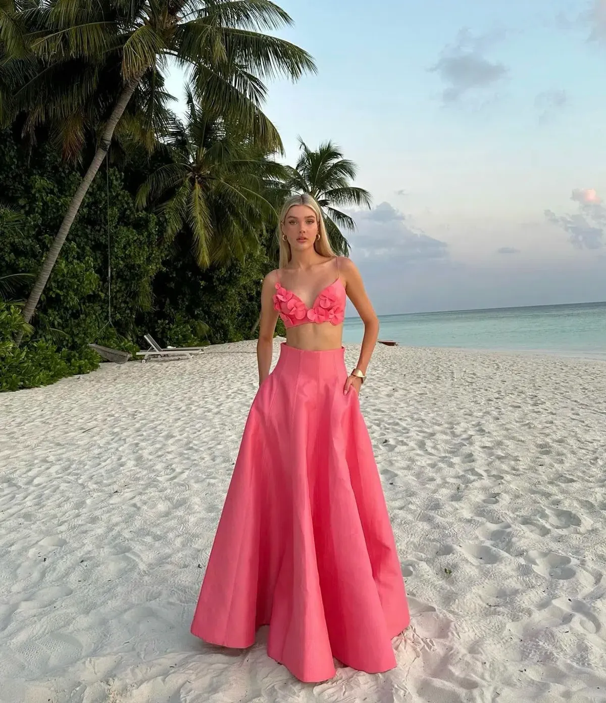 Acler Isla Top and Maxi Skirt Set Pink Rose Size 8 - Image 4