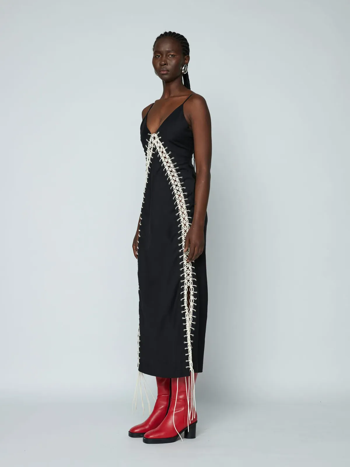 Wynn Hamlyn Macramé Maxi Dress Black Size 14 - Image 2