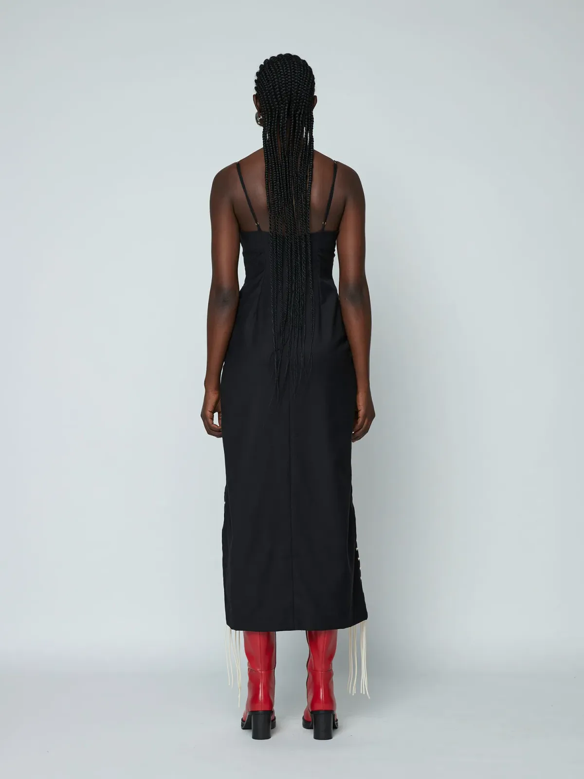 Wynn Hamlyn Macramé Maxi Dress Black Size 14 - Image 4