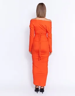 Pfeiffer Fontaine Midi Dress Crimson Orange Size M / AU 10 for rent on The Volte - image 7