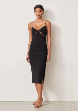 Bec & Bridge Be Mine Cut Out Midi Dress Black Size AU 6 for rent on The Volte - image 1