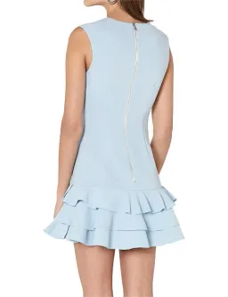 By Johnny Ice Gather Frill Mini Dress Blue Size 8  for rent on The Volte - image 3
