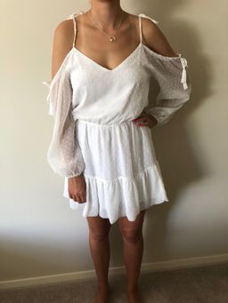 By Nicola Damsel Dress in White Dot Size 8 for rent on The Volte - image 2