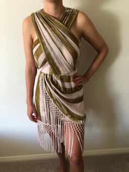 Alice McCall Surrealist Mini Dress in Gold Metallic Size 8 for rent on The Volte - image 4