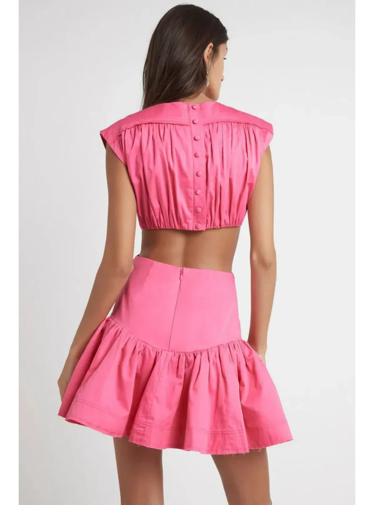 Aje Solstice Cut Out Ring Flip Mini Dress Pink Size AU 8 - Image 3