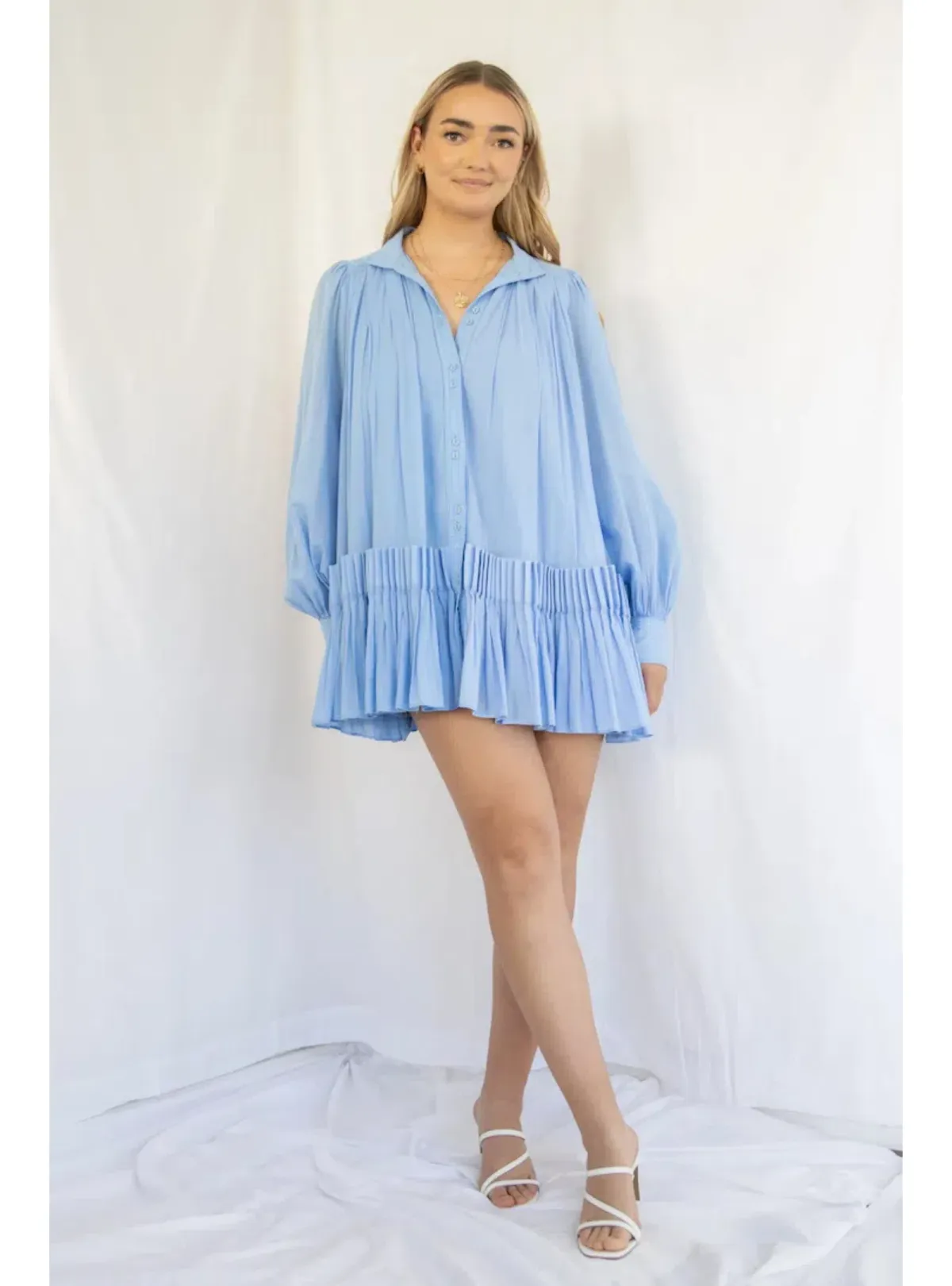 Aje Pavillion Mini Dress in Blue Size AU 8 - Image 1
