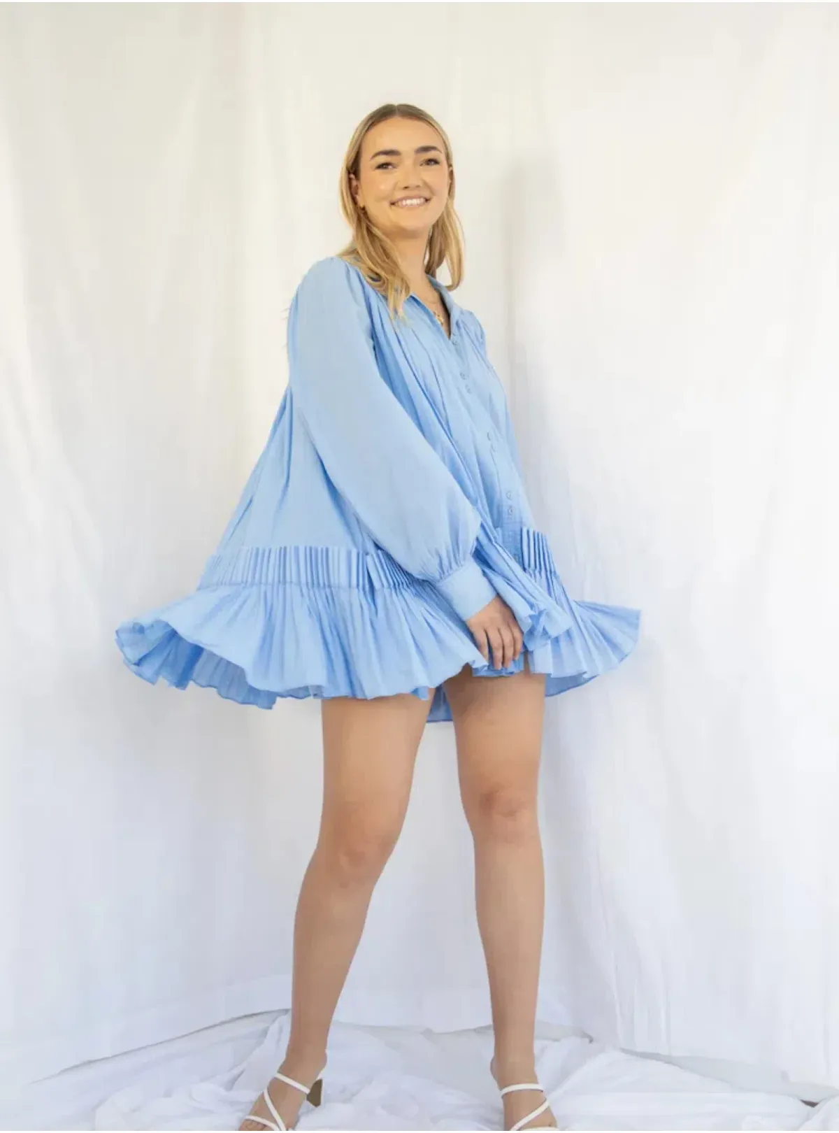 Aje Pavillion Mini Dress in Blue Size AU 8 - Image 3