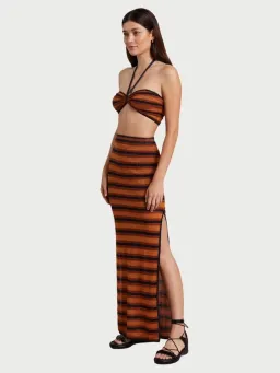 Bec & Bridge Ziggy Knit Maxi Skirt Lurex Stripe Size 8 for rent on The Volte - image 1