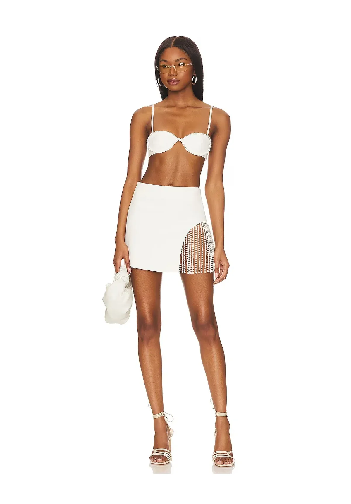 Camila Coelho Camila Mini Skirt Ivory Size 8 - Image 1