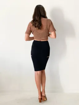 Dion Lee Crepe Cut Out Midi Skirt Black Size 8 for rent on The Volte - image 3