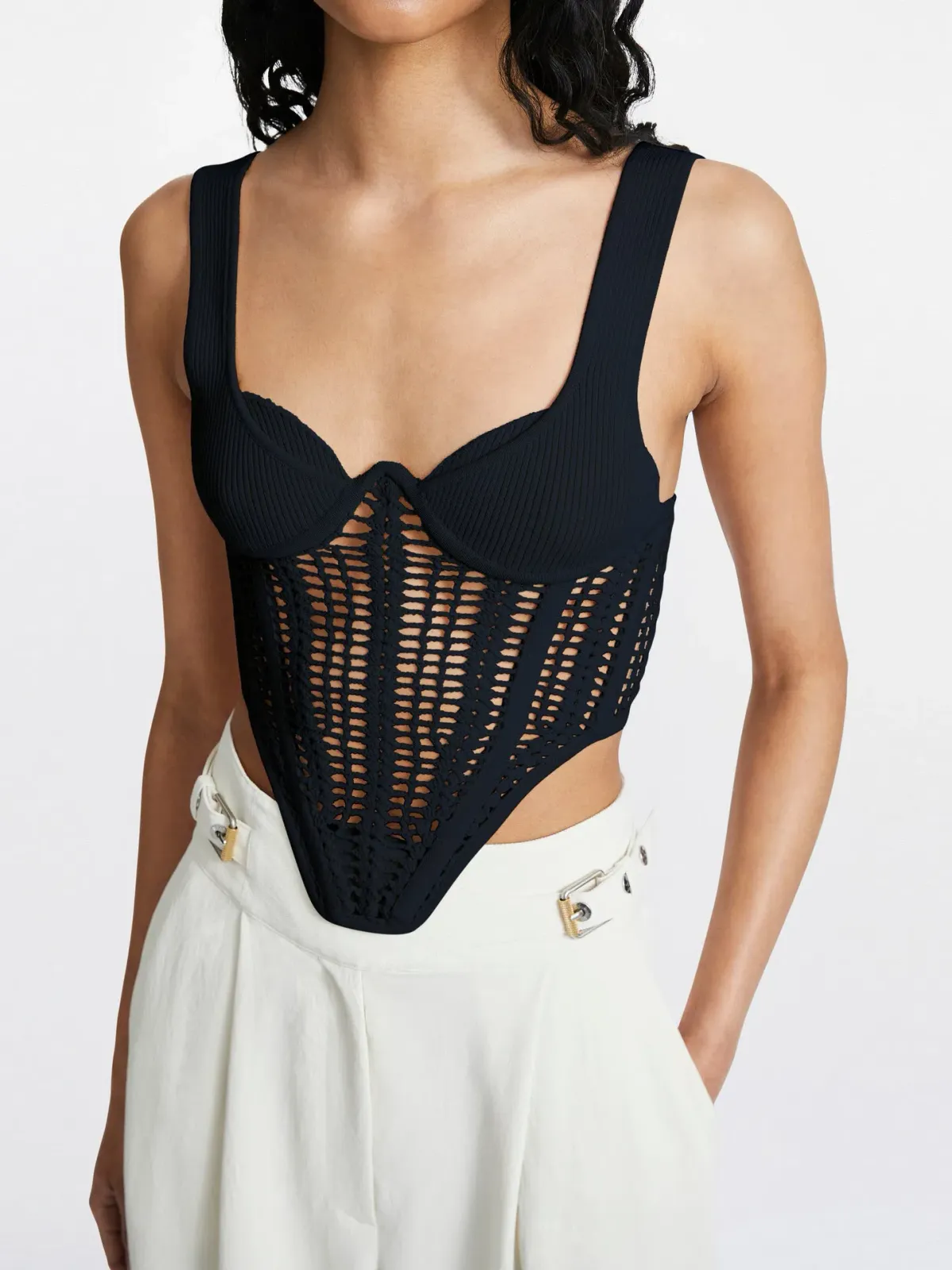 PatBO Beaded Crop Top Size 8 - Image 4
