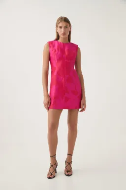 Aje Cove Pendant Mini Dress Pink Red Print Size 16 for rent on The Volte - image 1