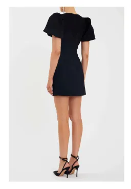 Rebecca Vallance Juliana Puff Sleeve Mini Dress Black Size 10  for rent on The Volte - image 3