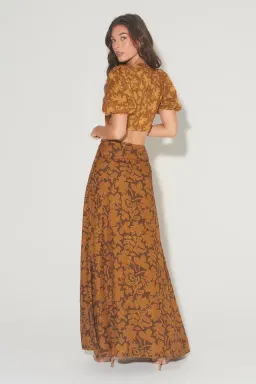  Hansel And Gretel Greer Top And Freya Skirt Set In Gold Leaf Size Xs / Au 6 for rent on The Volte - image 5