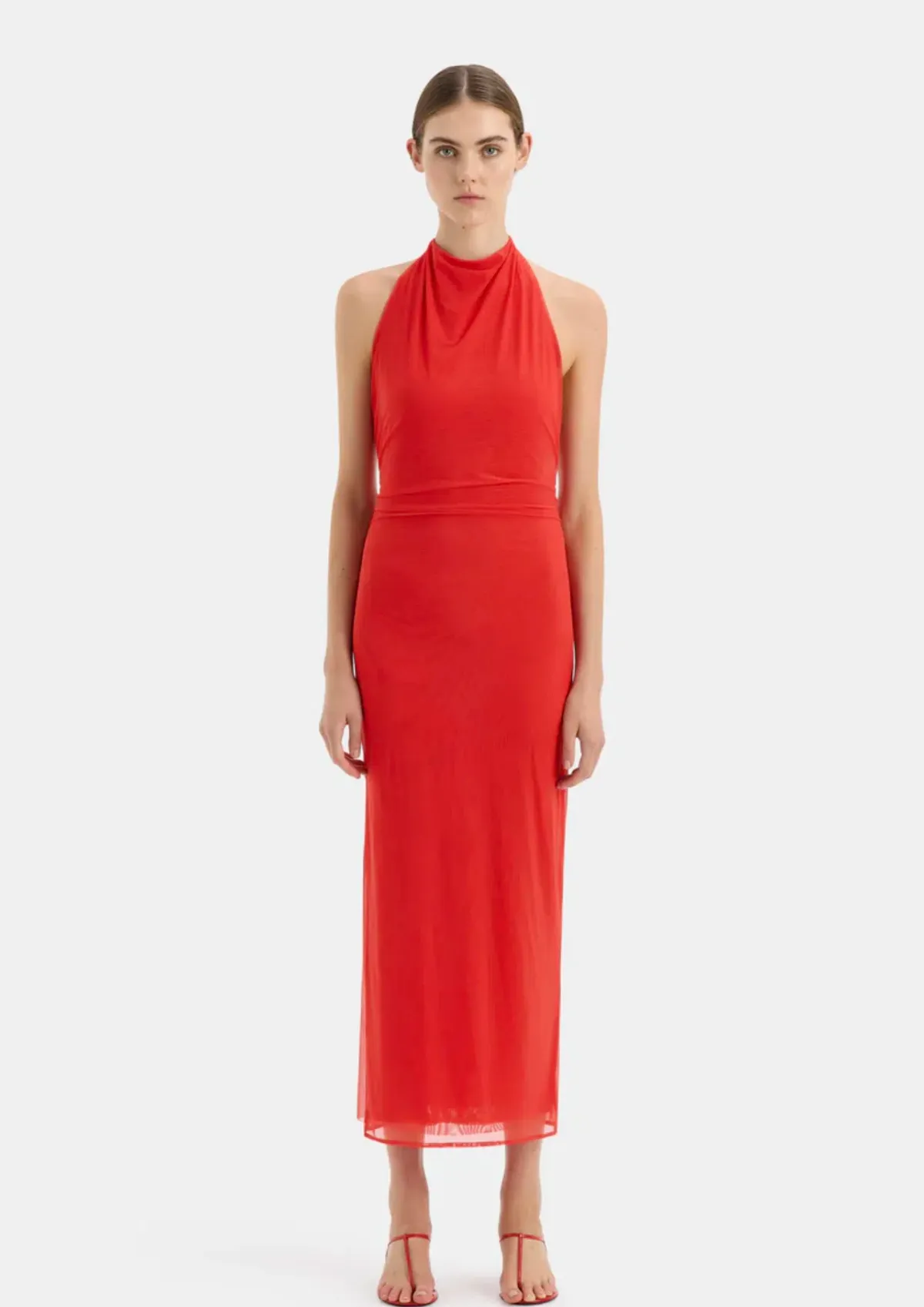 Sir the Label Jacques Mesh Halter Dress Pomelo Size 8 - Image 1