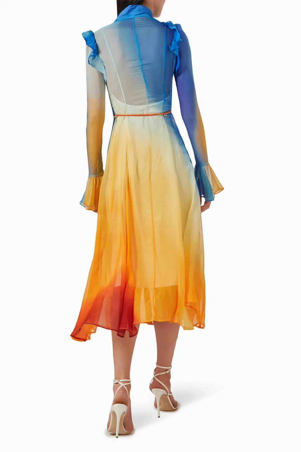 Leo Lin Katrina Butterfly Sleeve Midi Dress Enigma Size 10   - Image 3