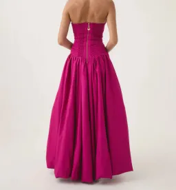 Aje Violette Bubble Hem Maxi Dress Magenta Size 10 for rent on The Volte - image 3