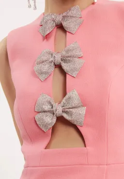 Rebecca Vallance Brittany Bow Mini Dress  Pink Size 14 for rent on The Volte - image 3
