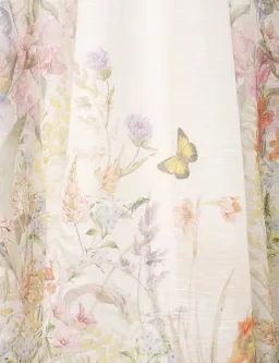 Zimmermann Natura Ruched Midi Dress in Ivory Wild Flowers Size 1 / 10 AUD for rent on The Volte - image 3