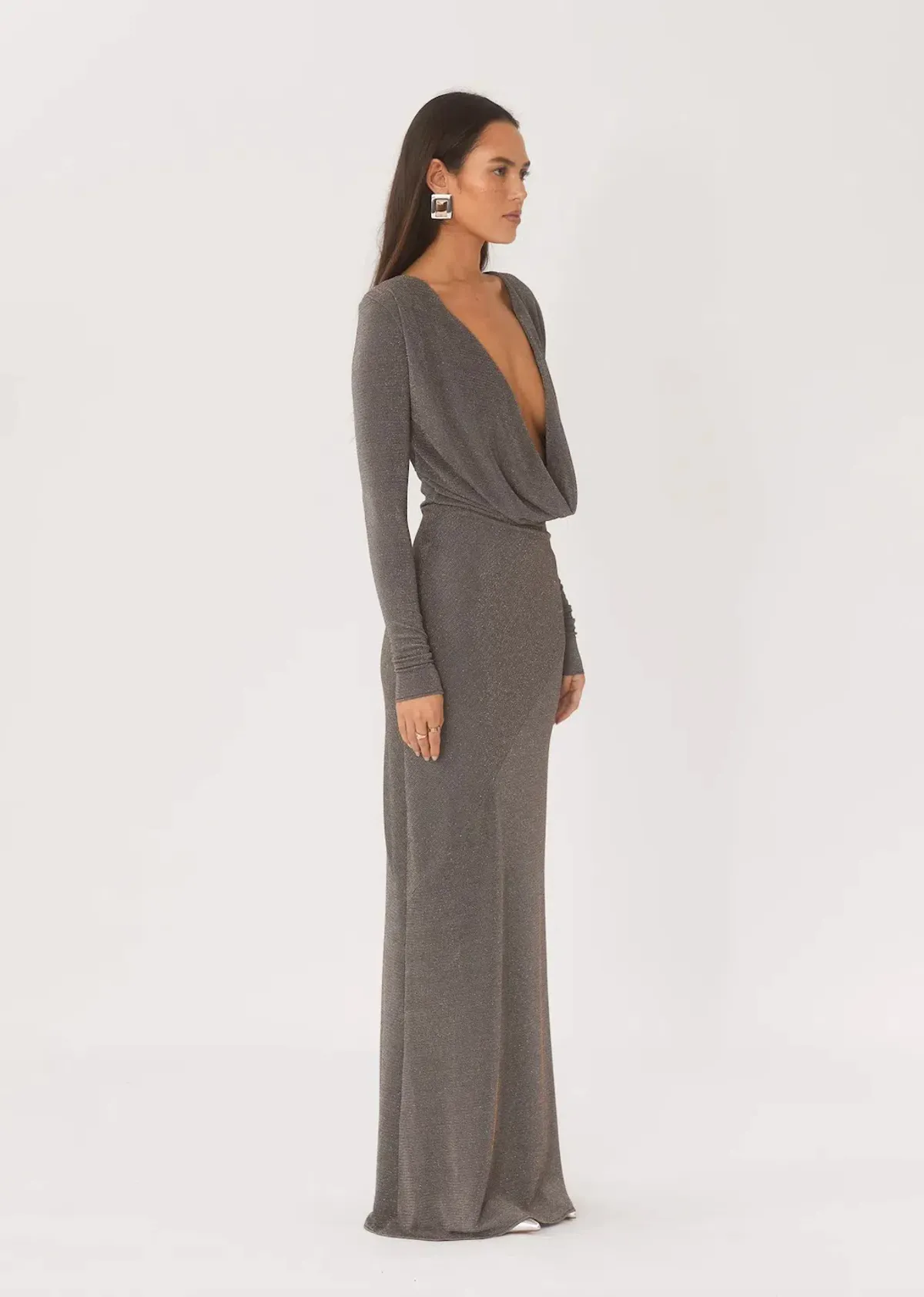 Arcina Ori Jen Dress Grey Size 8 - Image 5
